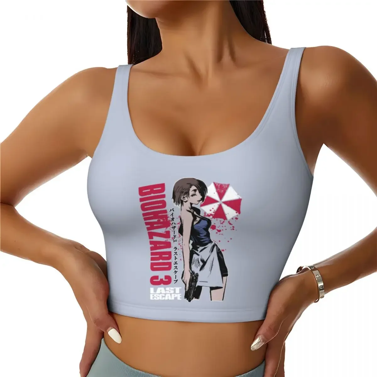 Забавные укороченные майки Umbrella Corporation для тренировок на заказ, женские спортивные бюстгальтеры для видеоигр и бега