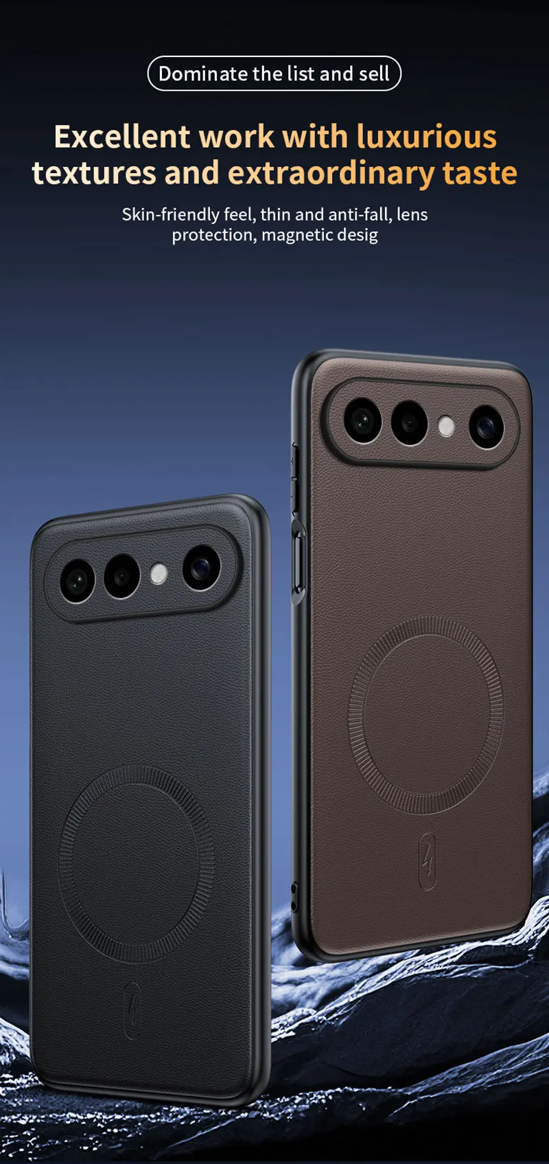 Für VIVO S50 Pro Mini Hülle Magnetische Leder-Schutzhülle Für VIVO S50 Pro Mini Anti-Fingerabdruck Rutschfest PC+TPU – Detail 5
