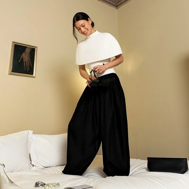 Women 2026 Spring Summer New Hot Selling Satin Drape Harem Pants Elegant Commute Versatile Casual Trousers Trendy Chic Daily Hit