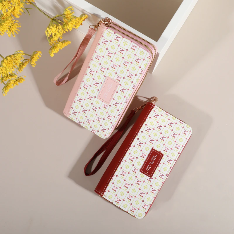 Women's PU leather long wallet, double-layer, multifunctional wallet, large capacity, mobile phone case, brand new