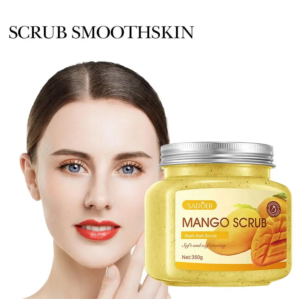 350g Mango Exfoliator Body Scrub Whitening Organic Salt Sugar Shea Body Face Bath Exfoliating Scrub V5K3