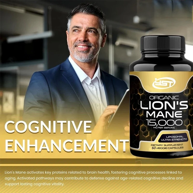 Lions Mane Lion Mane Mushroom Capsules Supplement -60 Pills - Mushroom Supplement for Memory and Focus in the Brain