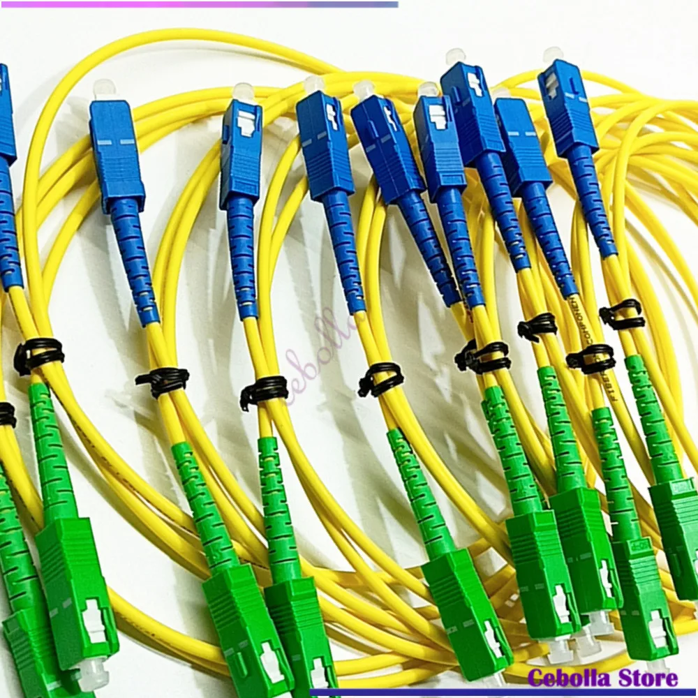 10pcs/lot SC/UPC-SC/APC Patch Cord 3.0mm SingleMode Optical Cable SM Simplex Fiber Optic Jumper FTTH