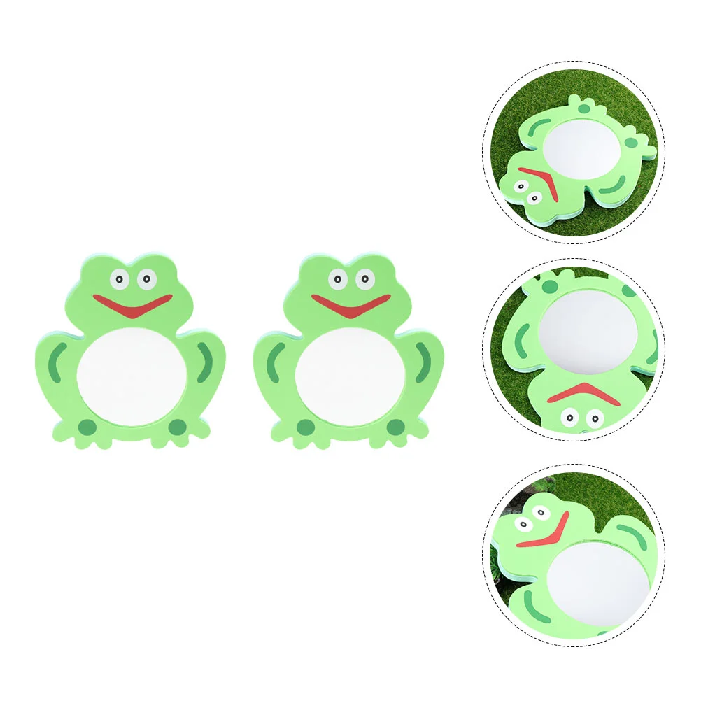 2 Pcs Toys Toddler Frog Bath Mirror Playthings Shower Puzzle Bathing Children Cartoon Green Newborn