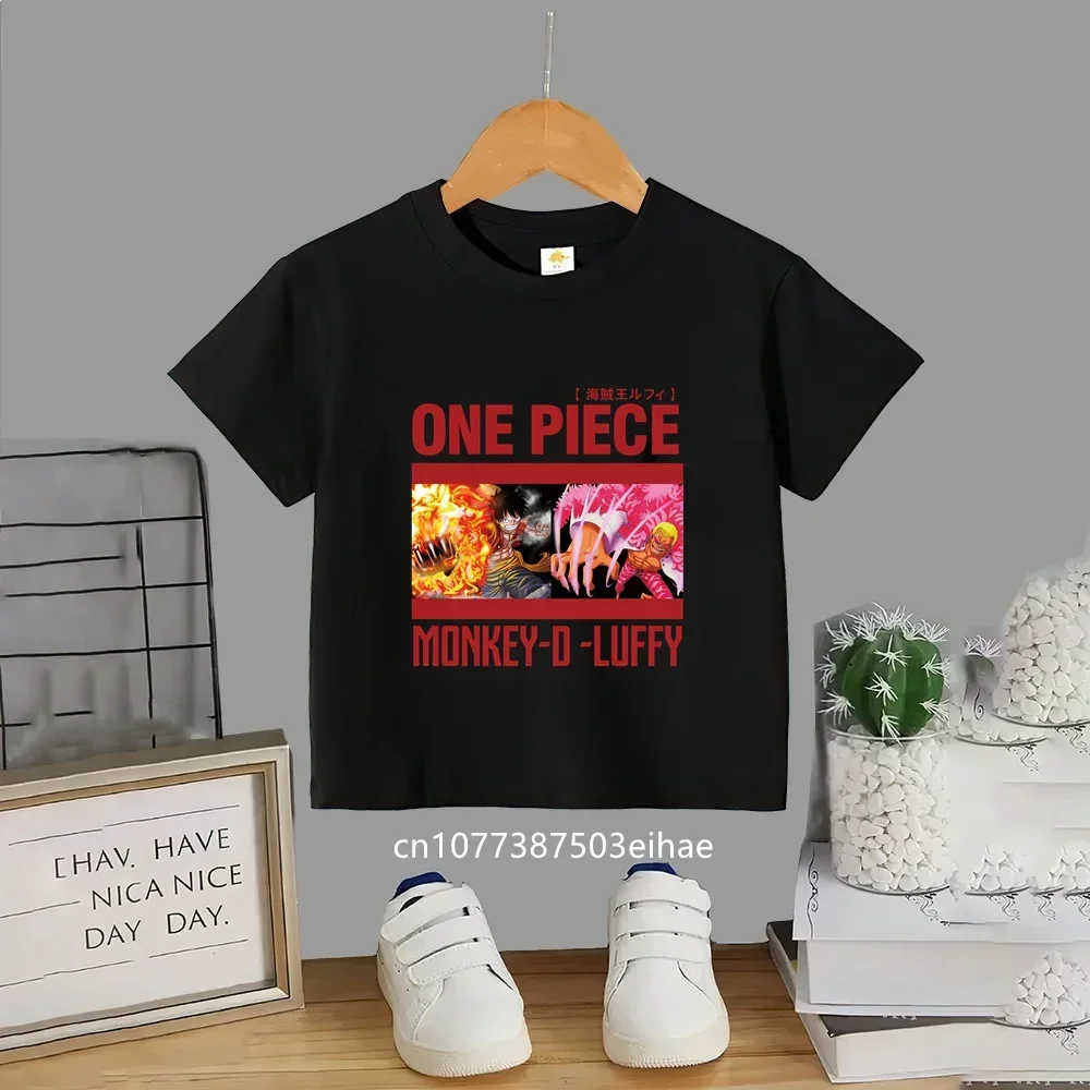 Fashion Casual Children One Piece Luffy! Sun God Nika Form Printed Cotton Short Sleeve, A Must-Have for Anime Fans