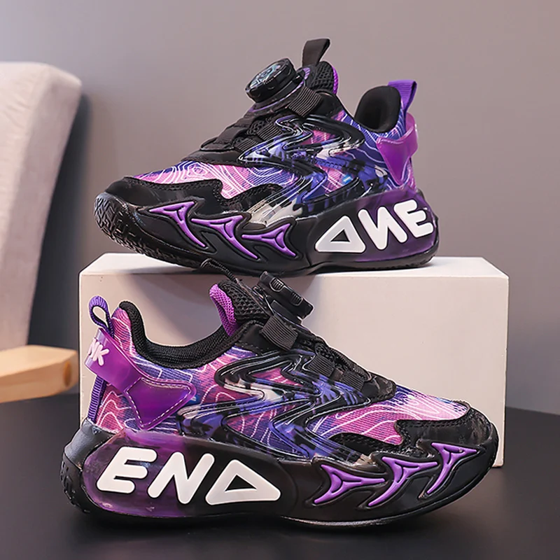 

Детская обувь с модным принтом, кроссовки для мальчиков, осенние роскошные детские повседневные кроссовки из искусственной кожи, спортивные теннисные туфли на платформе для мальчиков