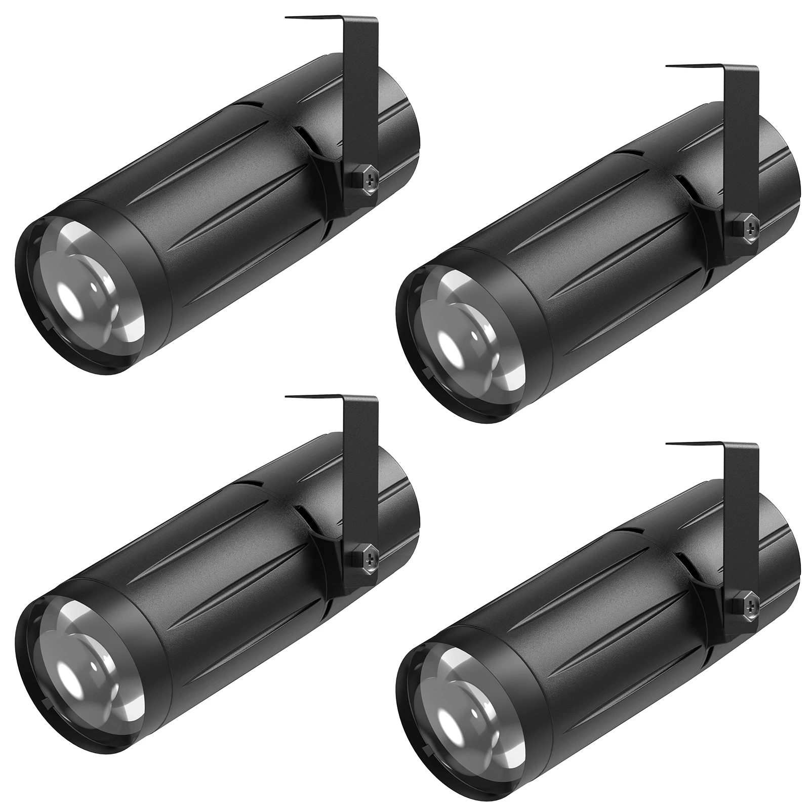 Yiflamefly 1/2/4 pièces Mini projecteurs LED blancs 15W, design d'optique de haute qualité, éclairage de scène, éclairage DJ sur pied unique pour KTV, mariage, fête, discothèque, bar