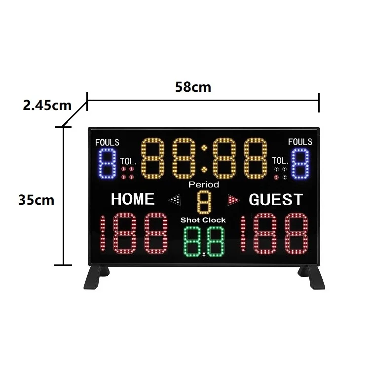 وصول جديد شاشة مزدوجة عرض التهديف LED حارس النتيجة الإلكترونية لوحة النتائج الرقمية لكرة السلة مع الوصول إلى التثبيت