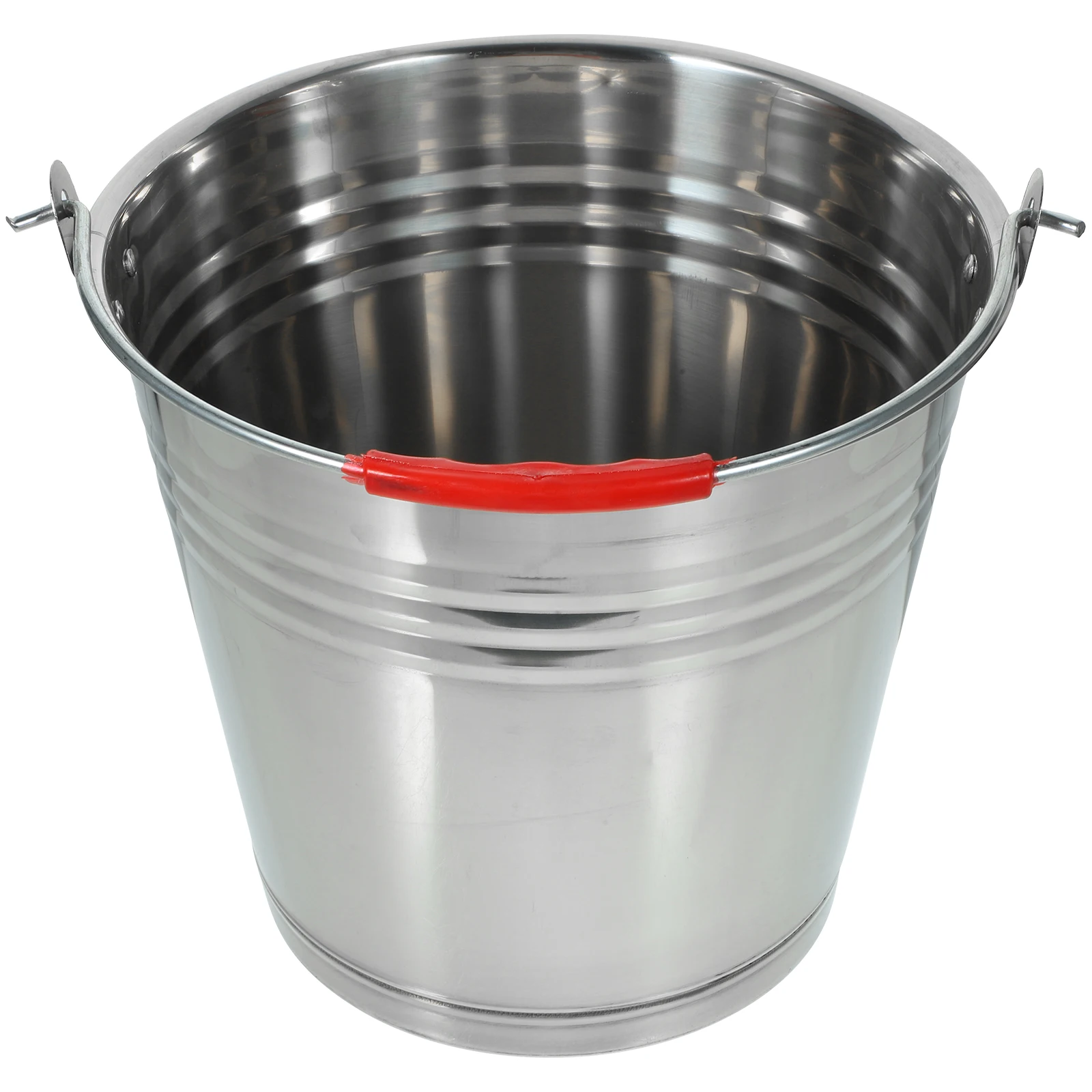 

Portable Trash Can Stainless Steel Bucket Large Capacity Water Storage Pail Round Design Anti Rust Handy Handle Kitchen