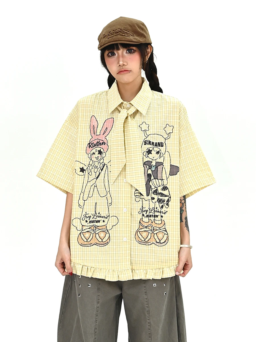 

Женская модная летняя новинка: свободная футболка с коротким рукавом в корейском стиле из легкого хлопка с дизайном «деревянные ушки»