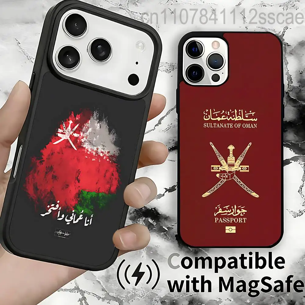

Omani Emblem Oman Flag passport For IPhone 17,16,15,14,13,12,11,Pro,Max,Plus,Mini,SE4,E Protective Magnetic Case Cover