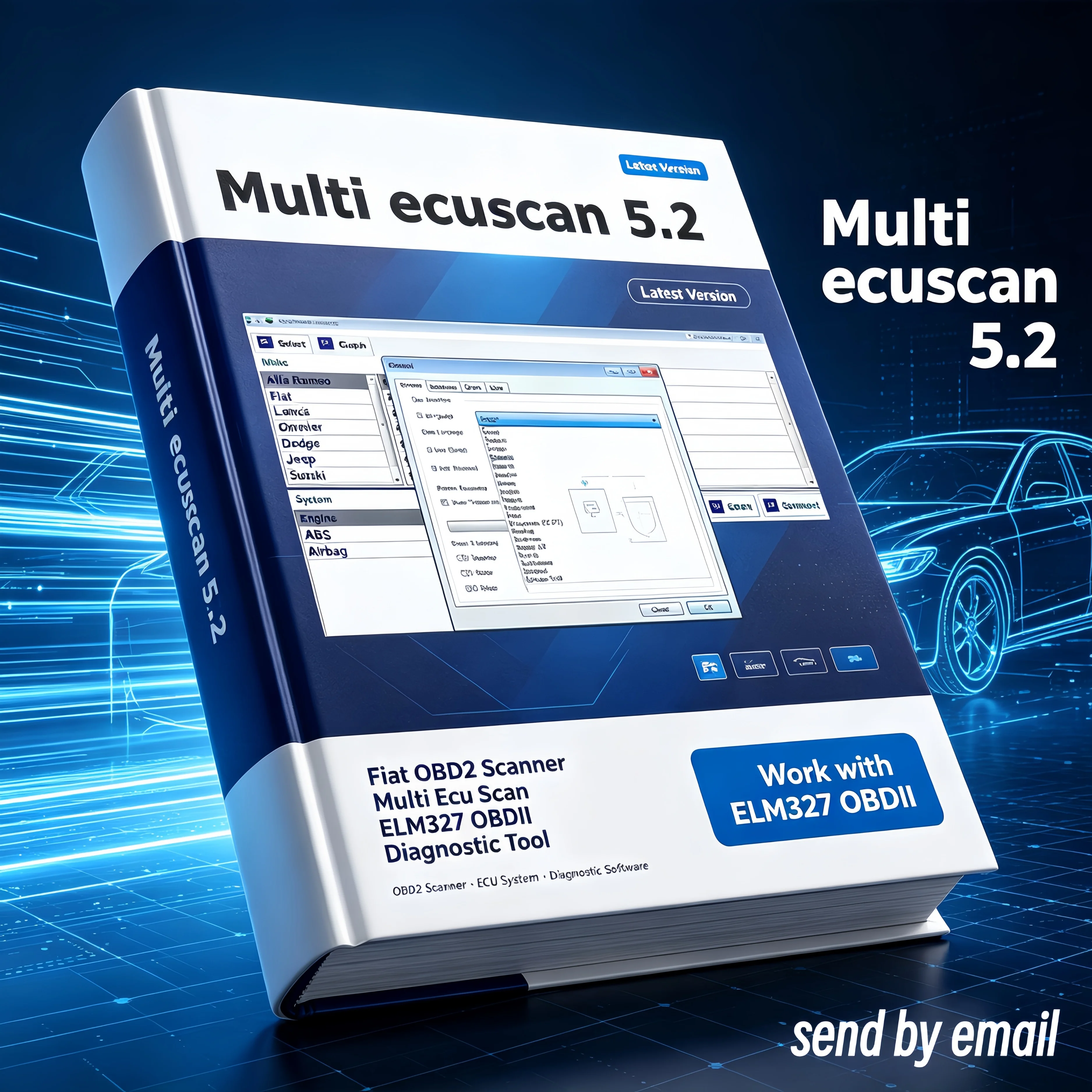 Newest Multiecuscan V5.2 Registered Unlimited Keygen for Fi/at Obd2 Scanner Multi Ecu Scan Work for ELM327 OBDII Diagnostic Tool