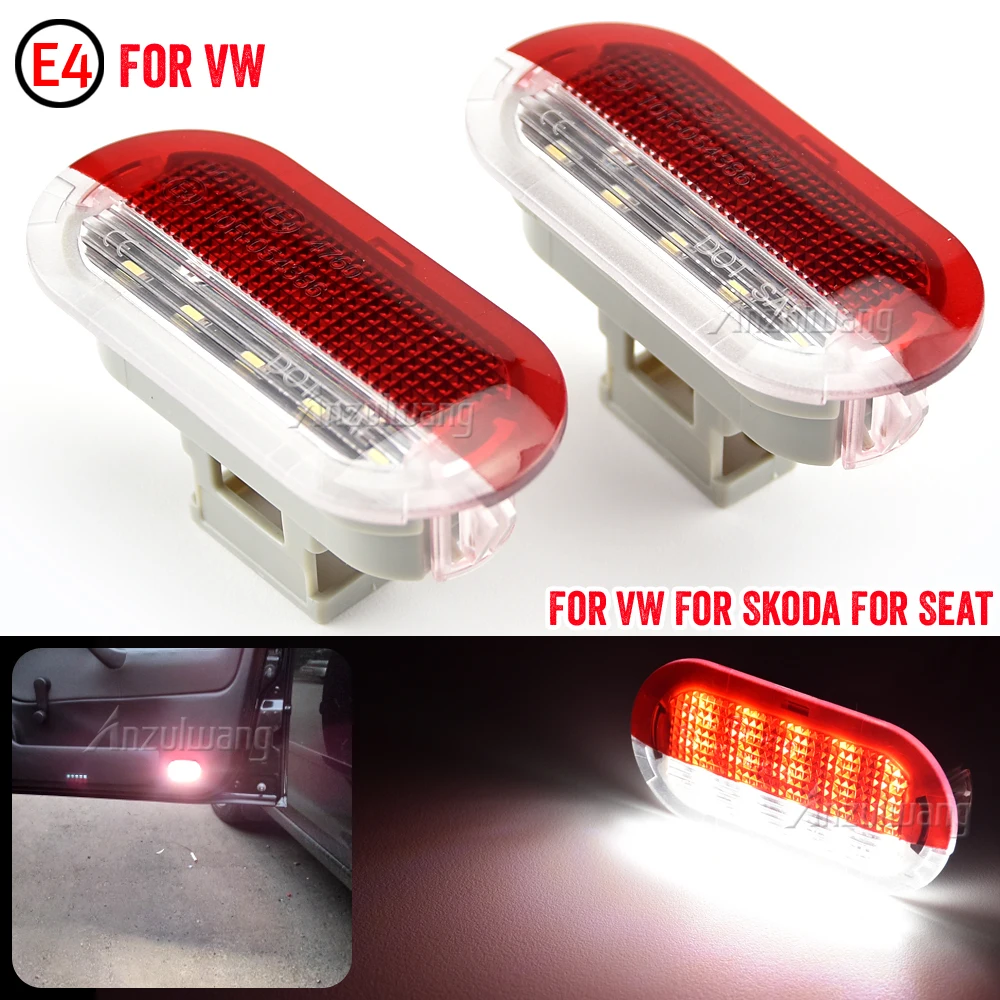 For VW Golf MK3 MK4 Jetta Beetle Touran Polo Vento Bora Sharan Car Door Courtesy Lights Under Warning Lamps