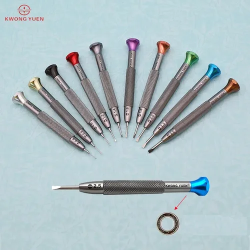 Imagen 2 del producto KWONG YUEN-Juego de destornilladores planos antideslizantes en forma de T, destornillador de reparación, herramienta de relojero