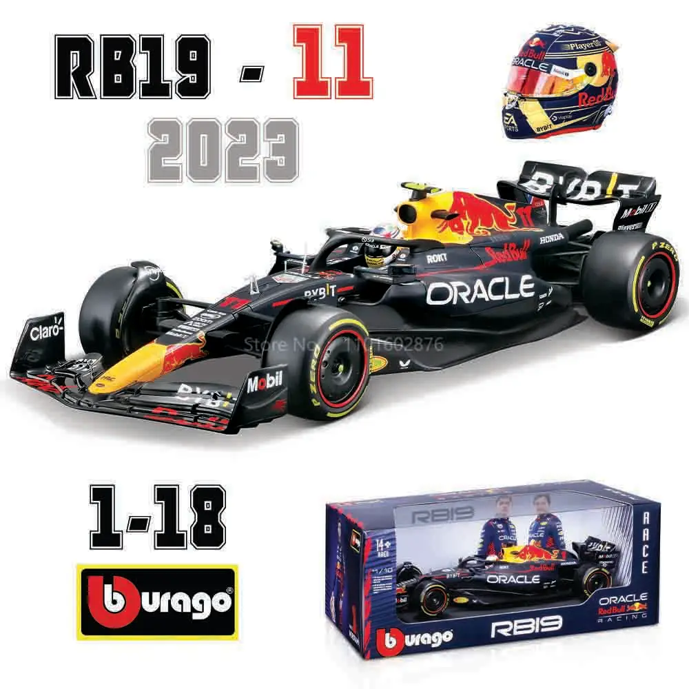 Bburago 1:18 2023 F1 Red Bull Racing RB19 1# Verstappen 11#  Perez racing model simulation car model alloy car toy collection