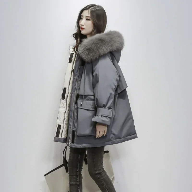 Padding Grey Trench Long Woman Coat Jackets for Women  Windbreaker Hoodie Parka Quilted Padded Overcoat