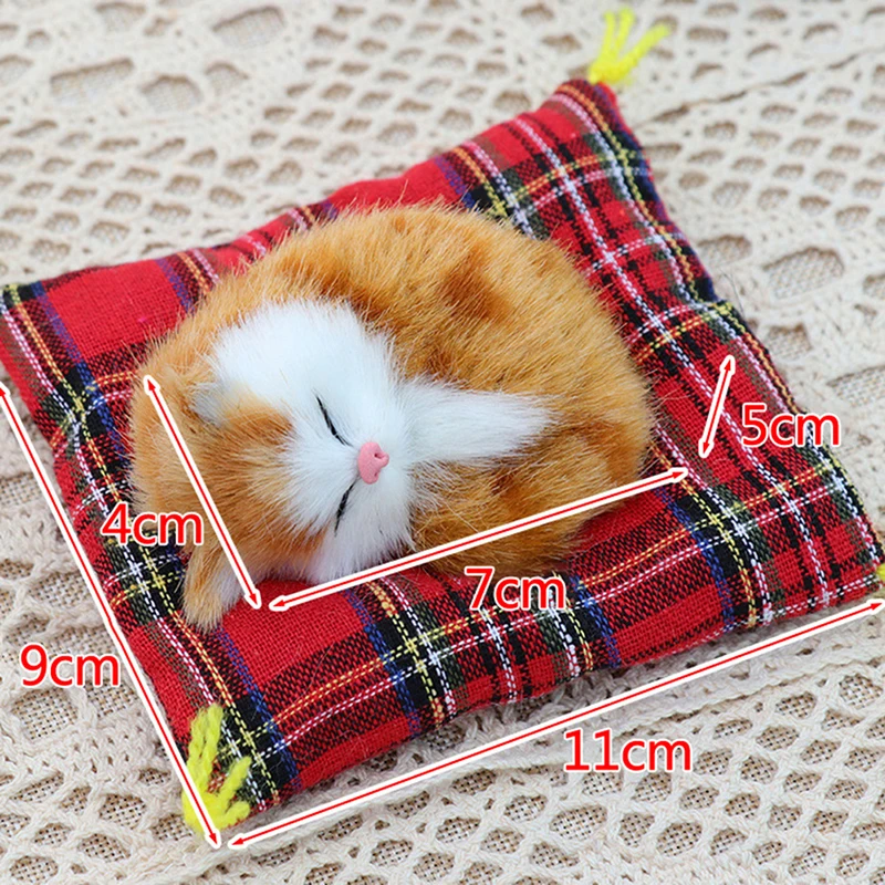 Car Ornaments Cute Simulation Sleeping Cats Home Dashboard Decoration Lovely Plush Kittens Doll Toy Auto Interior Accessories