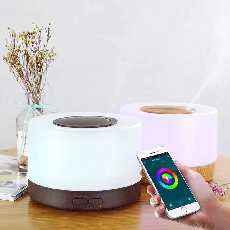 

Smart WiFi 500ml Aromatherapy Essential Oil Diffuser Air Humidifier Connect with Tuya Alexa and Google Home with 7 LED Colors