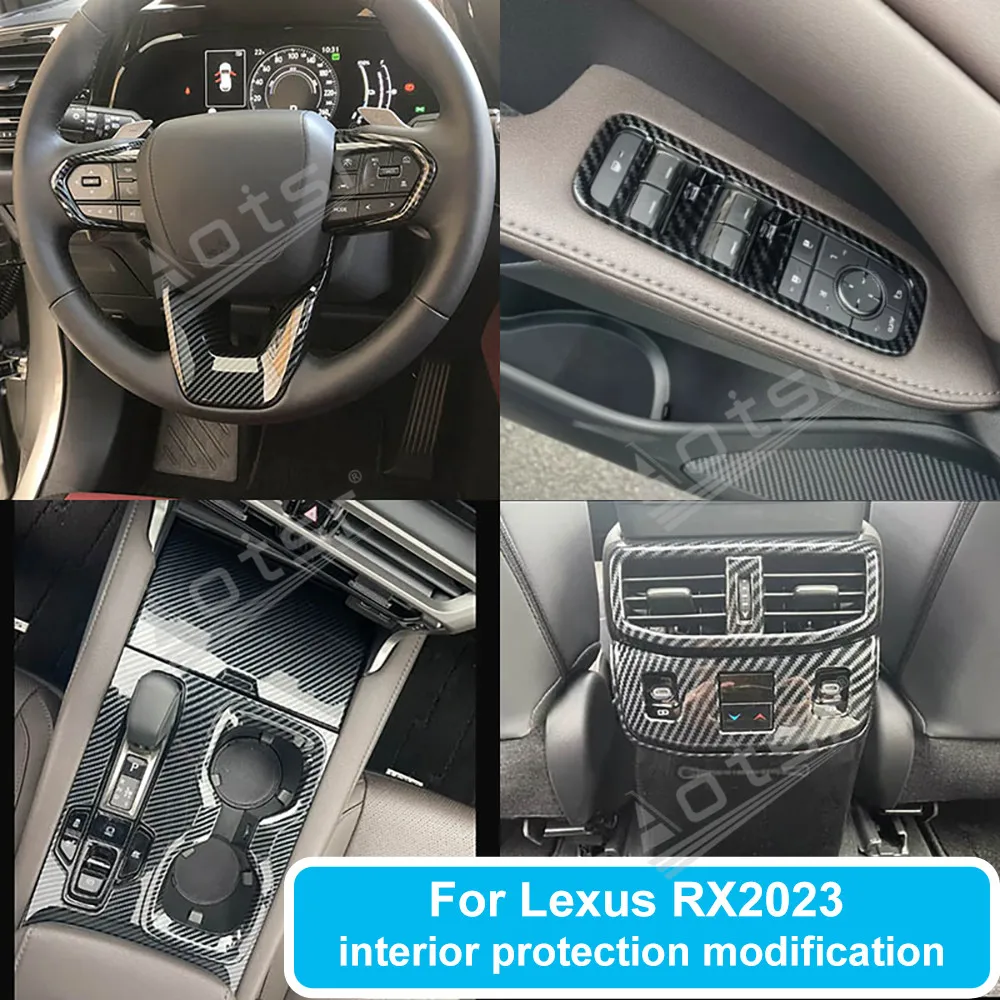 Car Accessories For Lexus RX300 350H 450 500H 2023-2025 carbon fiber modified gear panel center control kick
