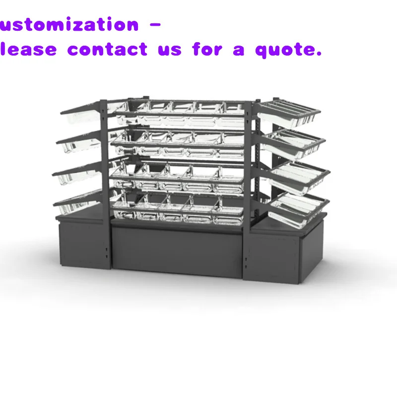 custom.Customizable Grocery Store Shelf Retail Snack Shop Shelving Display Steel Rack Dry Food Supermarket Candy Display Shelf