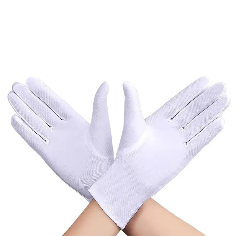 Fashion Summer Spandex Gloves Women Men Sun Protection White Black Thin Short Stretch Dressy Dance Gloves