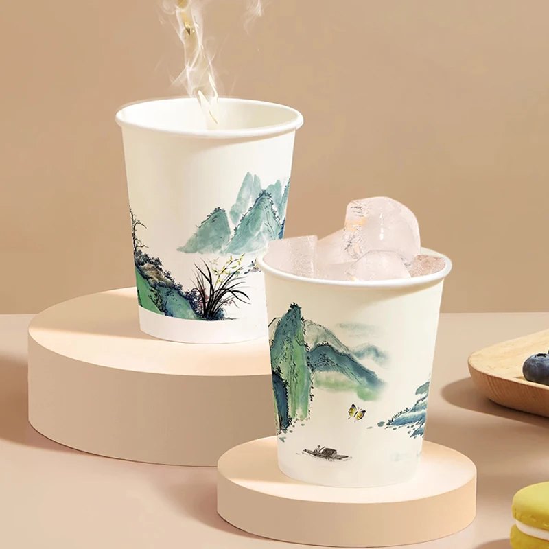 Custom Printing High Quality Paper Cup For Ice,Hot Drinks,Coffee,Milk Tea,Birthday,Wedding, Disposable Paper Cups