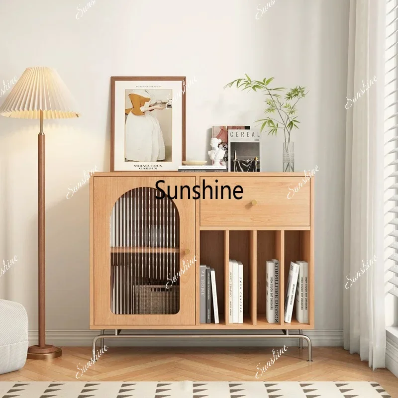 Nordic solid wood magazine cabinet medieval multi-functional locker household storage cabinetTJ