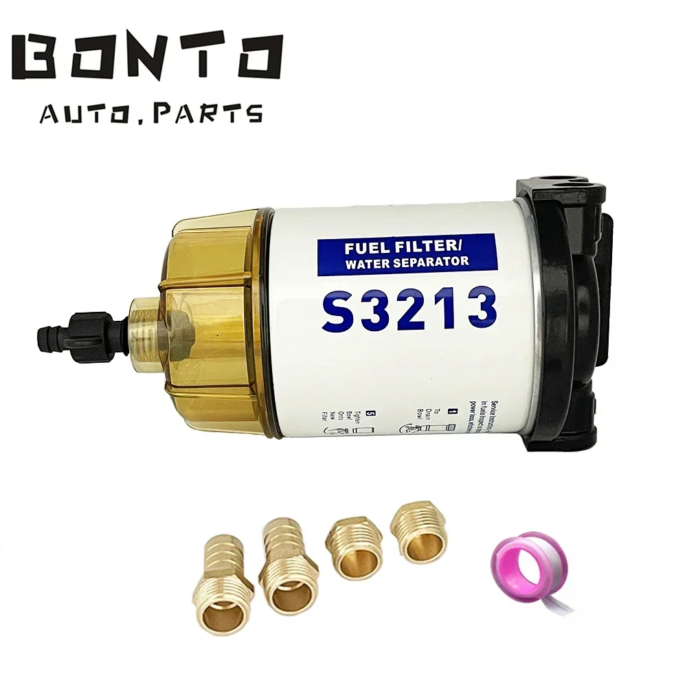 BONTO S3213 Boat Fuel Water Separator Marine for Mercury Yamaha Outboard 10 Micron