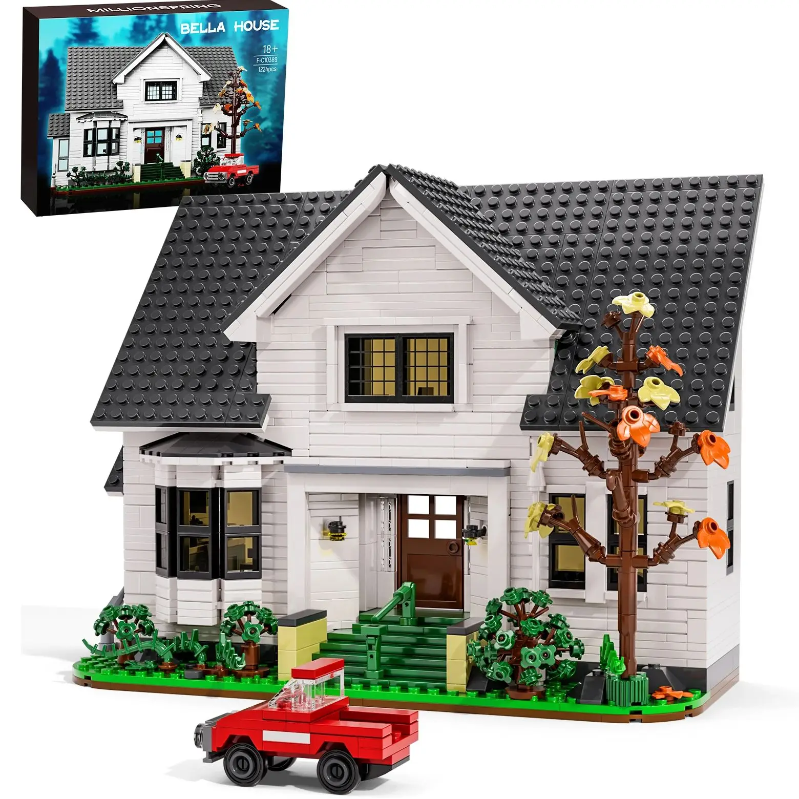 Bella House Baustein-Set, Romantik, Filmarchitektur, Spielzeug, Geschenk für Erwachsene ab 18 Jahren, Valentinstag, Halloween, Weihnachten (1224 Stück)