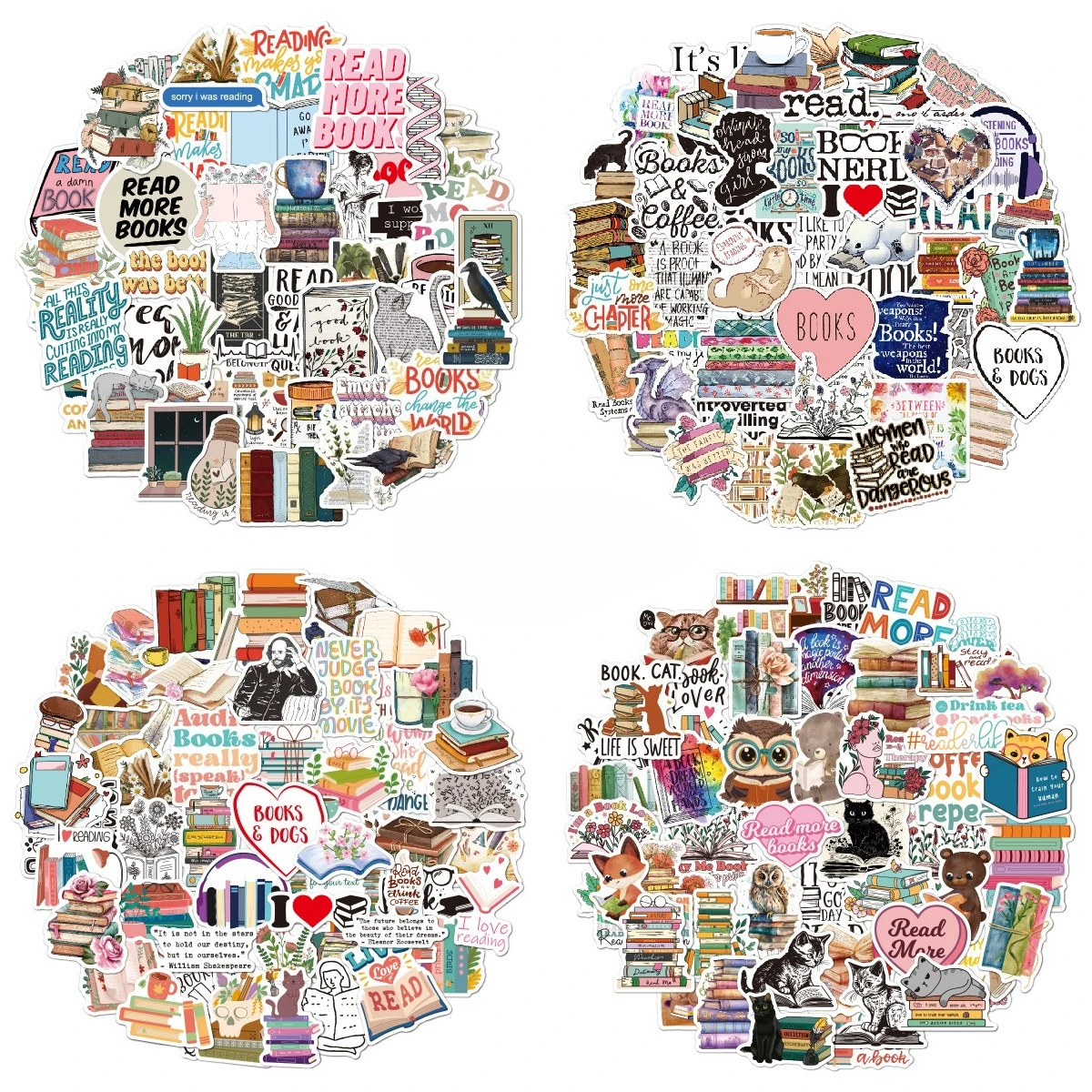 Bookish Stickers Love Reading Stickers for Teens and Reading Lovers Bookish Waterproof Vinyl Decals For Water Bottle Phone