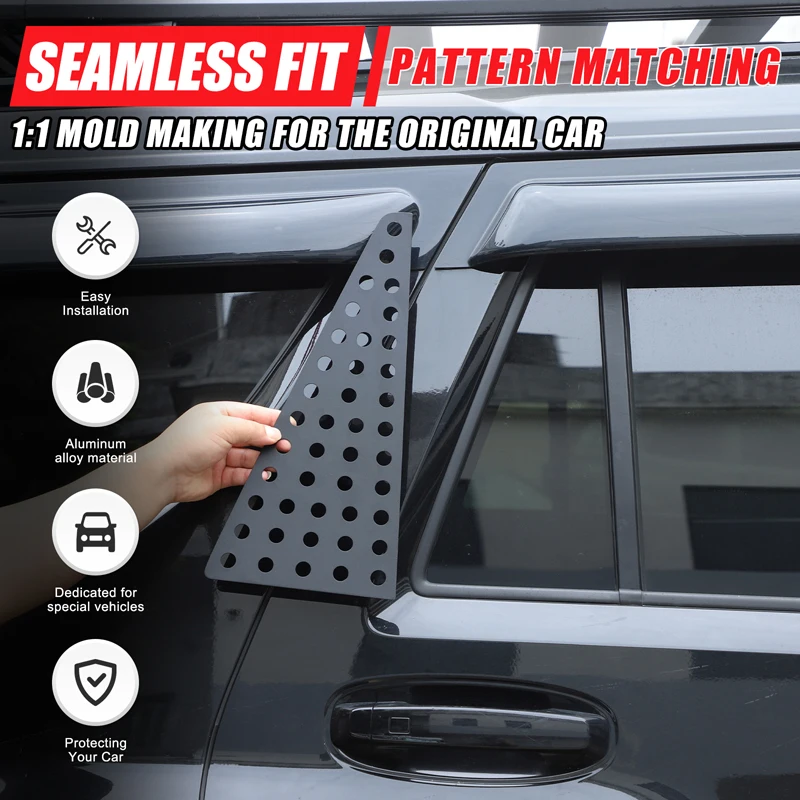 

For GWM Tank 700 Hi4-T 2024 2025 Up Aluminum Car Rear Triangular Glass Window Honeycomb Decorative Panel Sticker Accessories