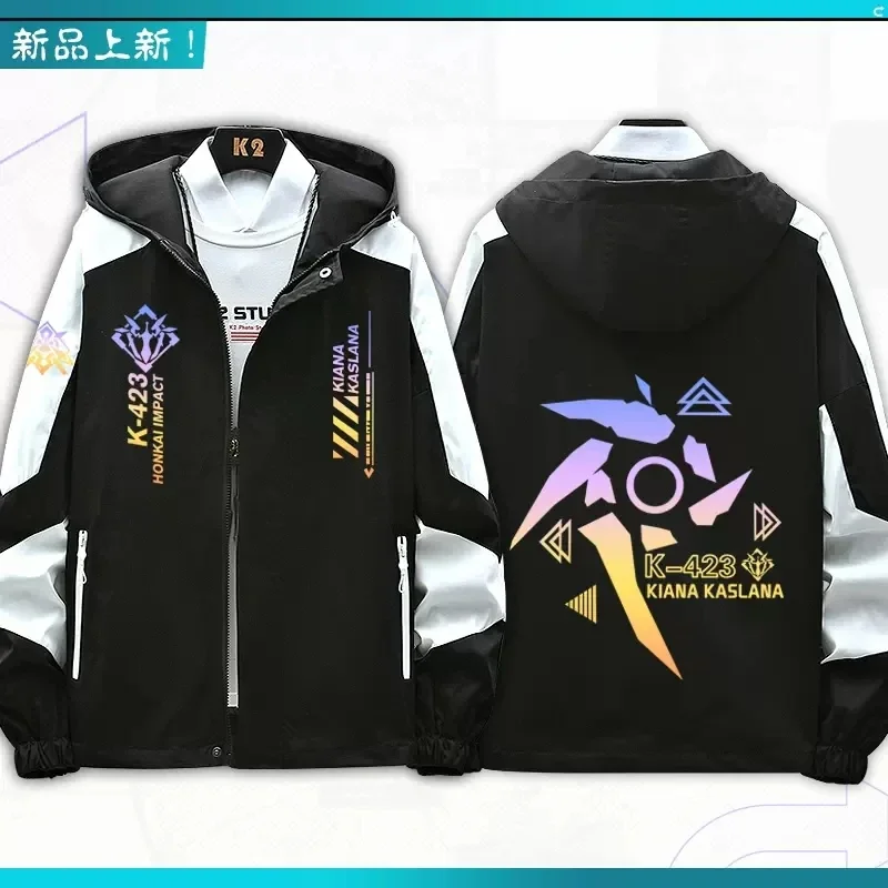 Honkai Impact 3 Kiana Kaslana Cosplay Costum Long Sleeve Print Jacket Zipper Hoodie Fashion Hooded Coat Unisex Clothe New Top