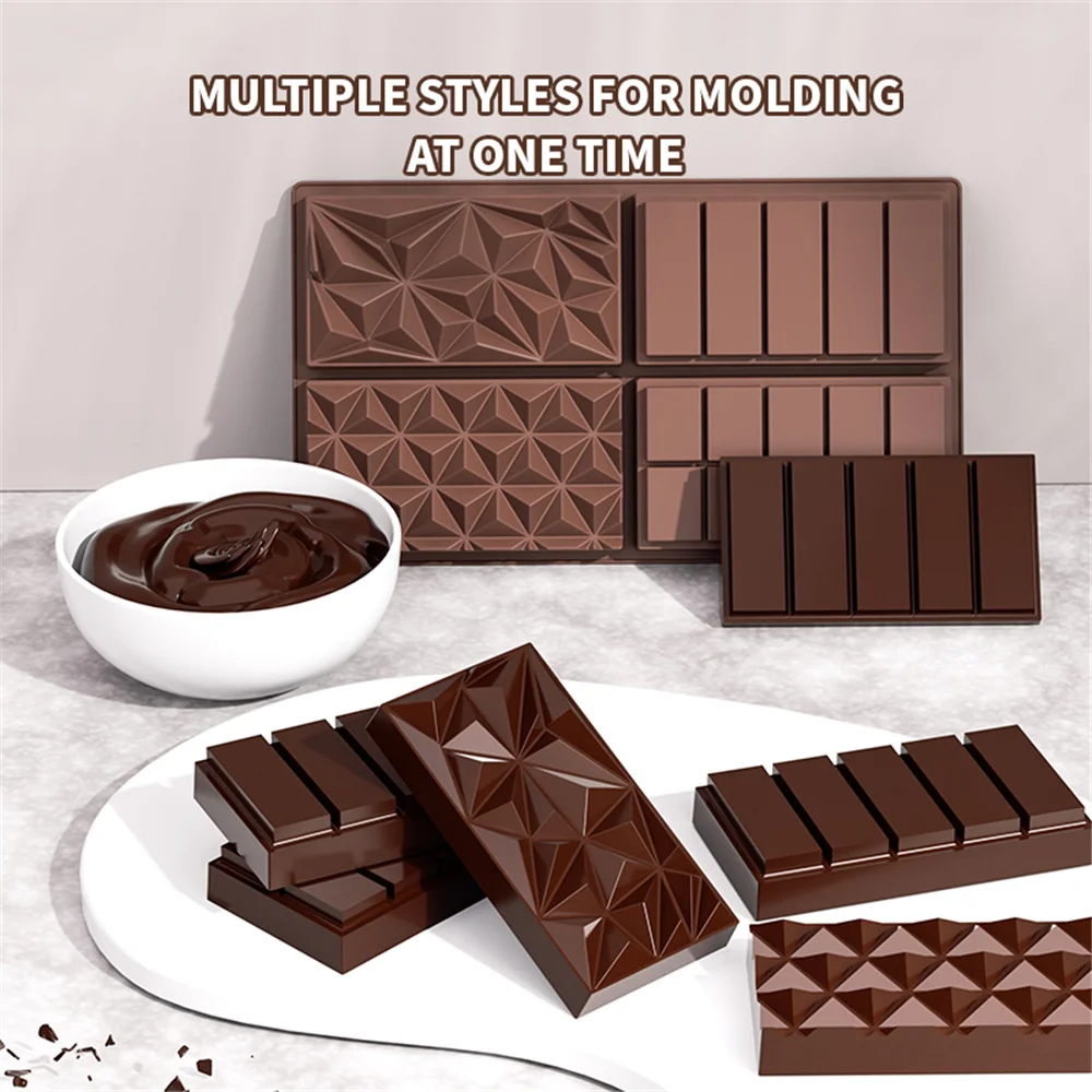 قالب بار الشوكولاتة دبي قالب الشوكولاتة قالب الشوكولاتة فصل السيليكون العميق قالب الشوكولاتة غير لاصق قالب حلوى سميك
