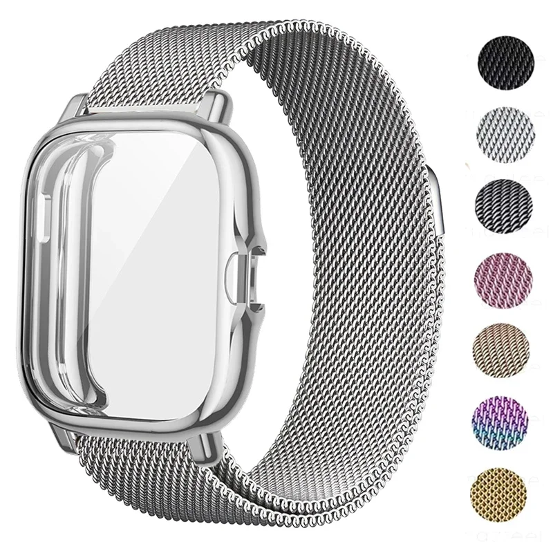 Strap Case Protector For Amazfit GTS 3 2 mini Wristband Metal Bracelet For Amazfit Bip S U Pro Lite Protective Cover bumper