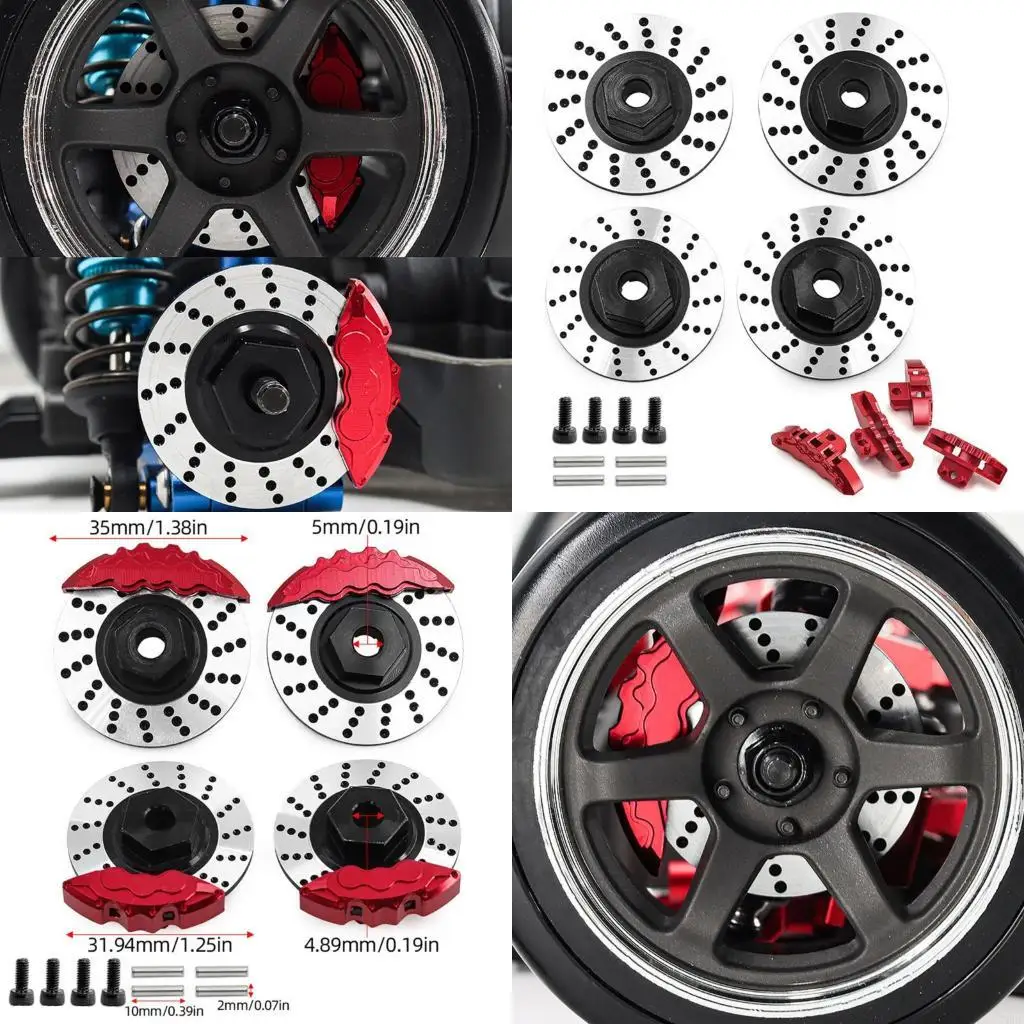 

76HF Pack Of 4 Lightweight Brake Disc Wheel Hubs Spacer For 1/10 Remote Control