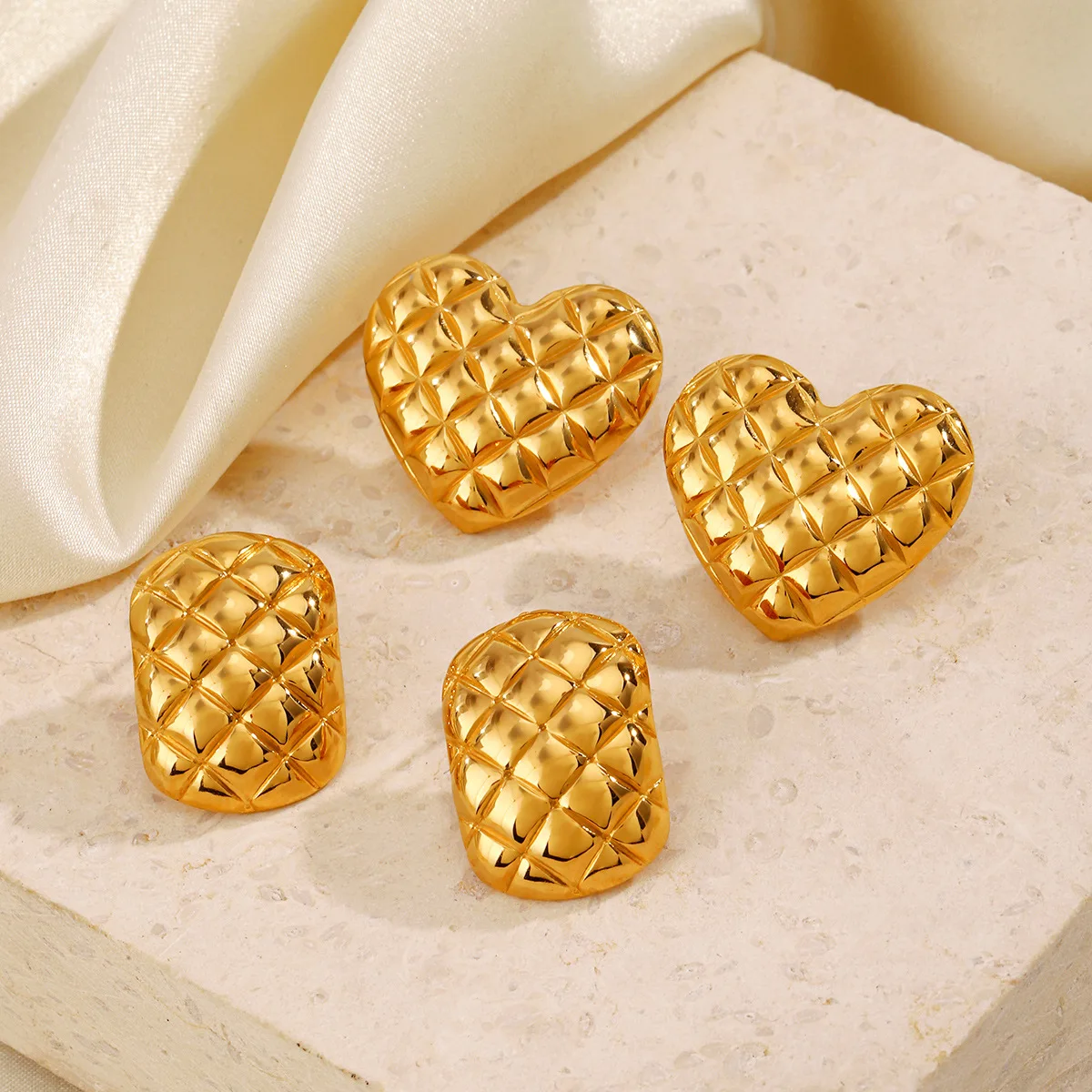 Stainless Steel Love Earrings For Women Gold Color Simple Geometric Earrings INS Jewelry Accessories Gift image 2
