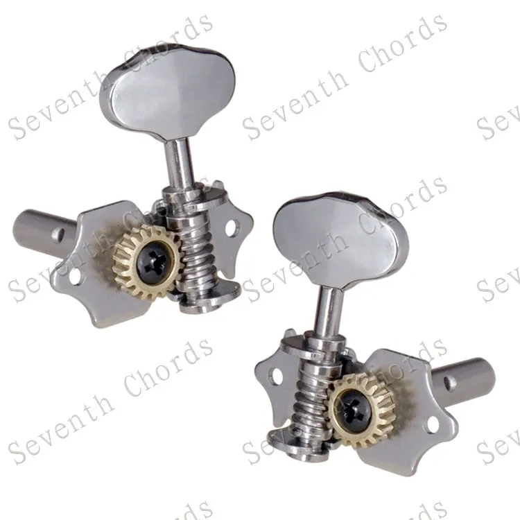 A Set 3R3L Chrome Open Gear String Tuners Tuning Pegs Key  Machine Head for Acoustic Classical Guitar.- Gear Ratio 18:1