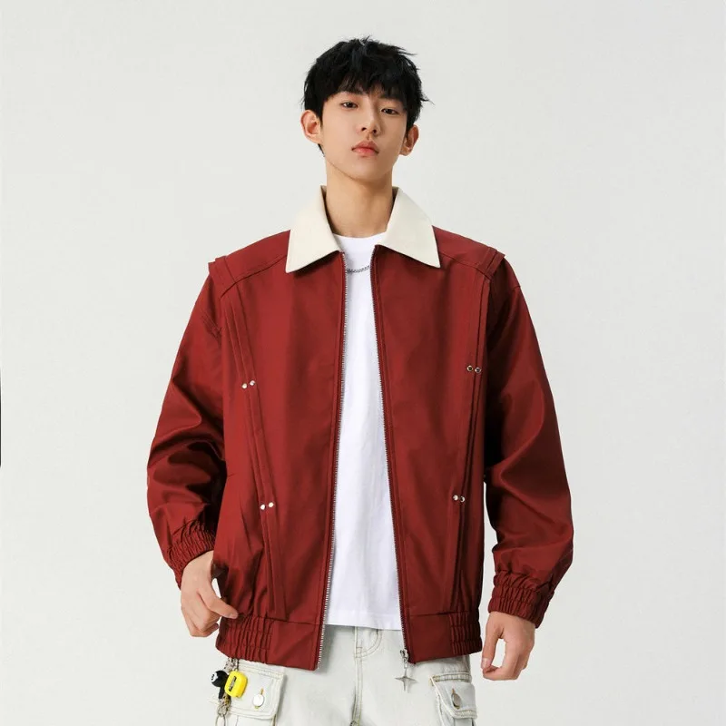 

Versatile Men's PU Motorcycle Jacket Retro Style Spring Autumn Streetwear Premium​