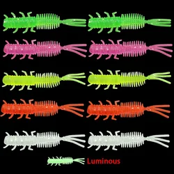 10 pçs larva iscas macias 40mm 0.5g iscas artificiais de pesca sem-fim silicone baixo pique minnow swimbait jigging iscas de plástico