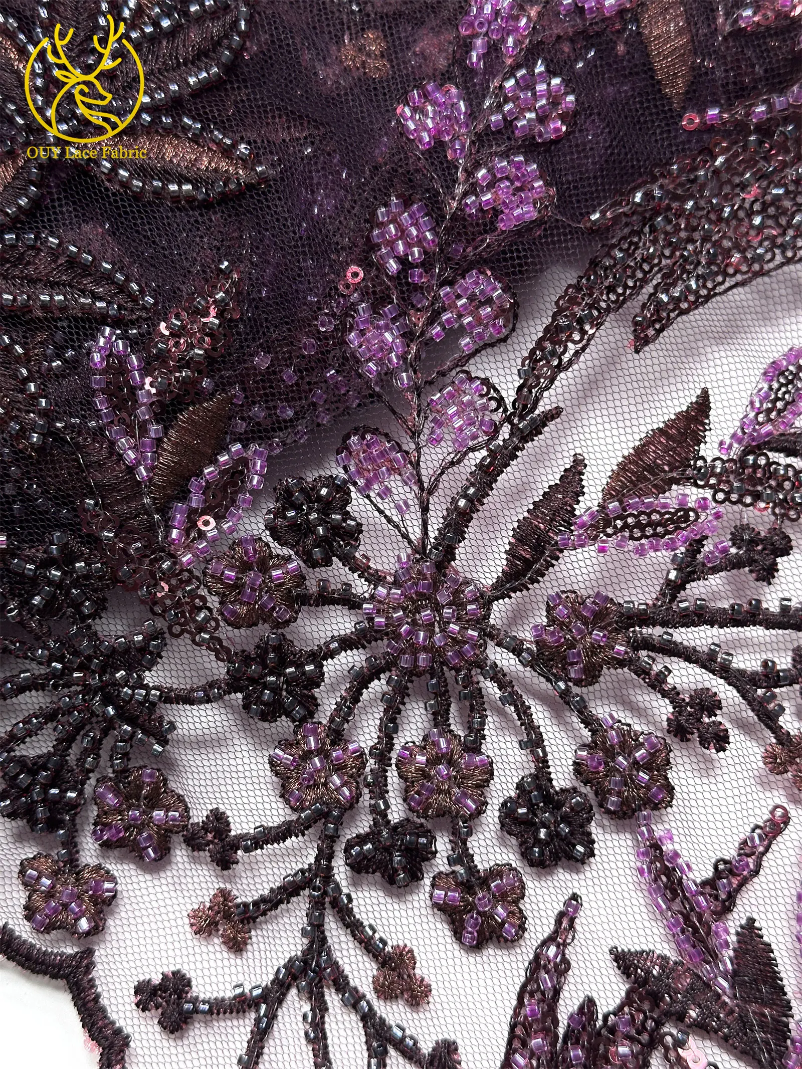 2026 Eleganter Afrikanischer Pailletten-Stickerei-Spitzenstoff 5 Yards Hochwertige Französische Perlen-Spitze Nigerianisches Party-Abendkleid Nähzubehör – Detail 16