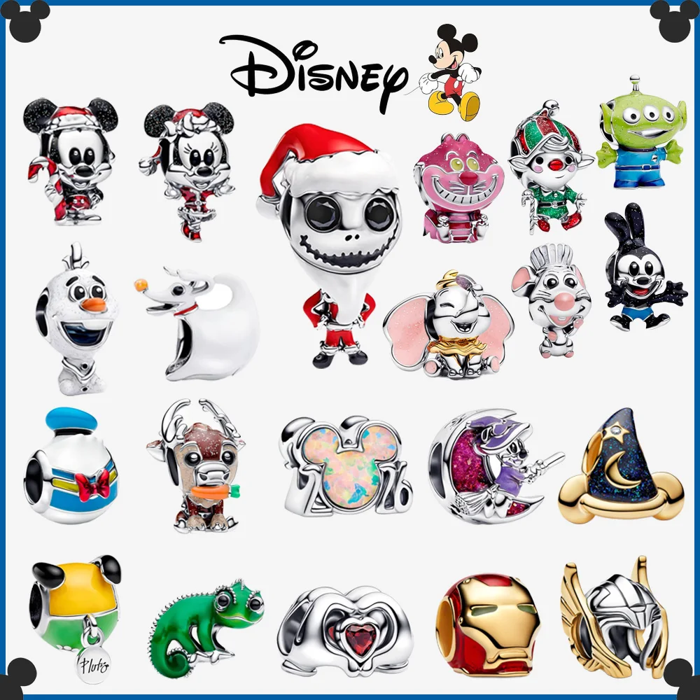 

Хэллоуин Дисней Стерлингового Серебра 925 Микки Винни Висячие Подвески Подходит Оригинальный Браслет Бусины Ювелирные Изделия DIY Рождественский Подарок