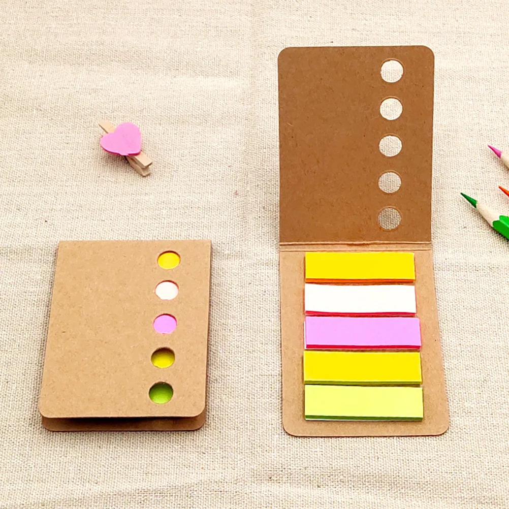 

12pcs Colorful Page Mats Marker Kraft Paper Sticky Tabs Classified Memo Pad Labels Notebook Index Stickers Home Office Use