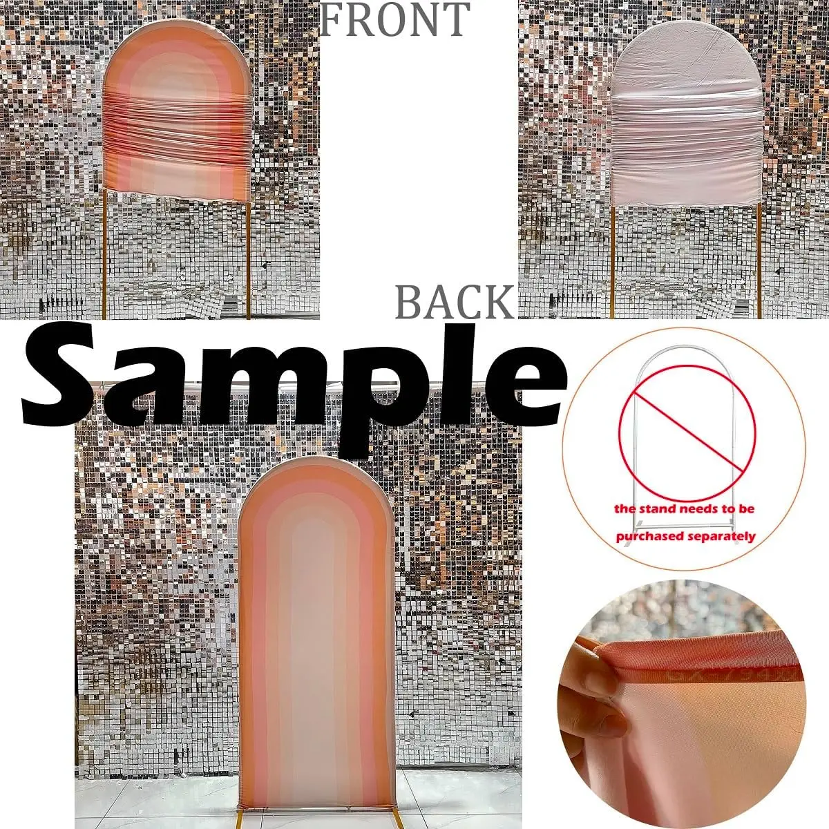 غطاء خلفية على شكل قوس أزرق مغبر لتزيين حفلات أعياد الميلاد وحفلات أعياد الميلاد وحفلات الزفاف وخلفية دش الزفاف