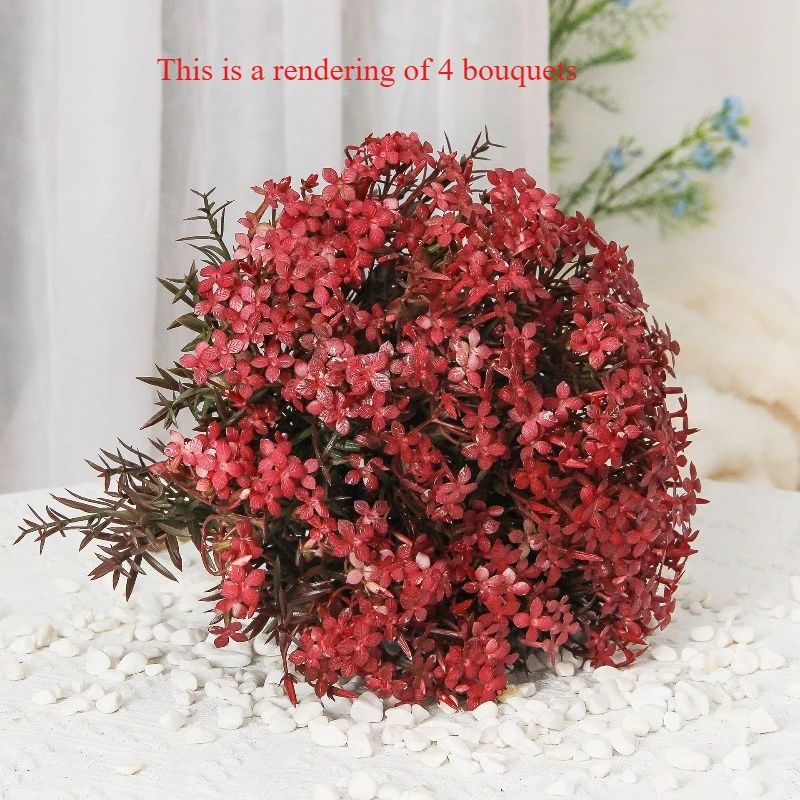 4/5 Stück Künstliche Blumen Plastik-Gypsophila Liebesblume Gartendekoration Simulierte Grünpflanze Kunstgras Heimdekoration – Detail 8
