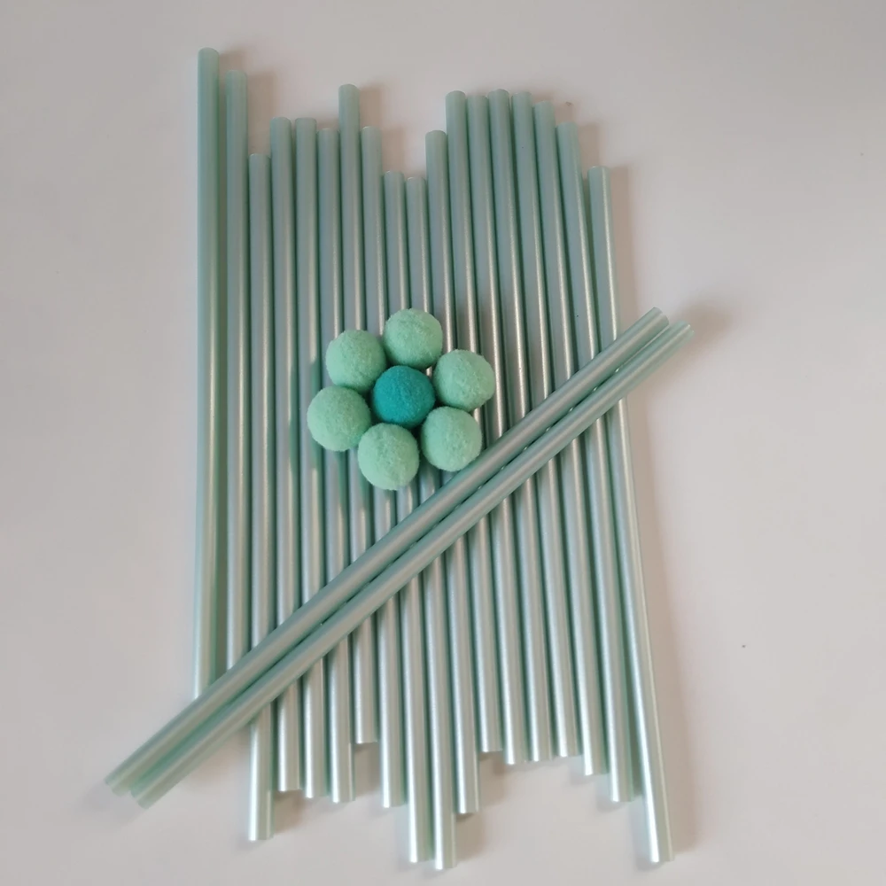 20 pz 7x200mm metallo verde colla a caldo stick, colore perlescente striscia adesiva Hot Melt, incollaggio, rappezzatura. Può fare sigillo di cera