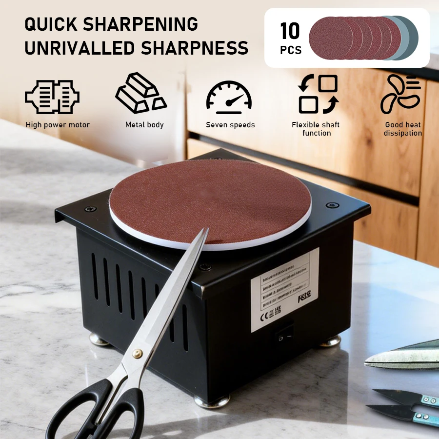 Electric Belt Sander Home DIY High Speed Sanding Disc Machine Knife Sharpener Blade Opener Benchtop Grinding Polishing Machine