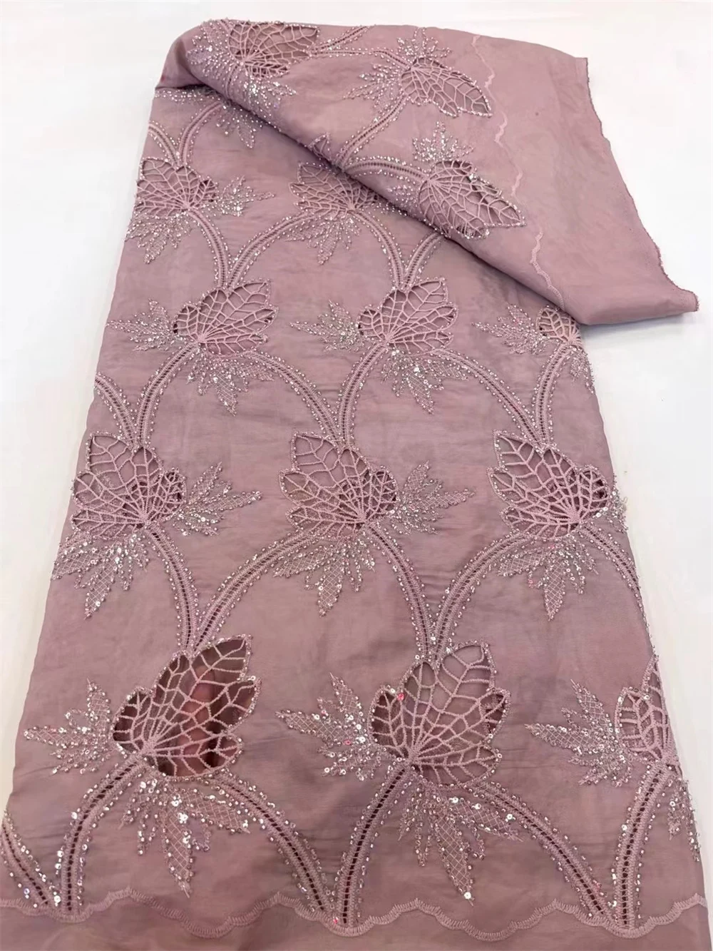 luxury fabric 2024 High Quality African Lace Fabric 100%cotton Swiss Voile Lace With stones Nigerian Chiffon Popular Dubai Style