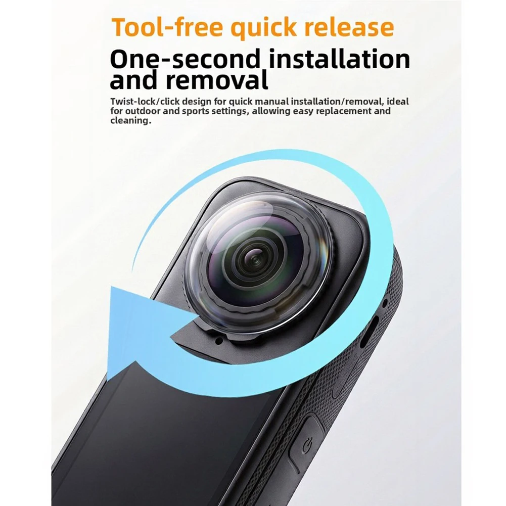 High Definition Glass Lens Protector For Insta360 X4 Air Lightweight Drop Resistant Panoramic View Natural Color