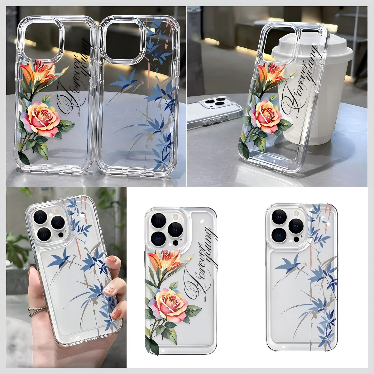 Rose Bamboo Flowers Phone Case for Samsung Galaxy A56 A36 A26 A55 A35 A05S A15 A54 A34 A24 A14 A05 A04 A13 A73 A53 4G 5G