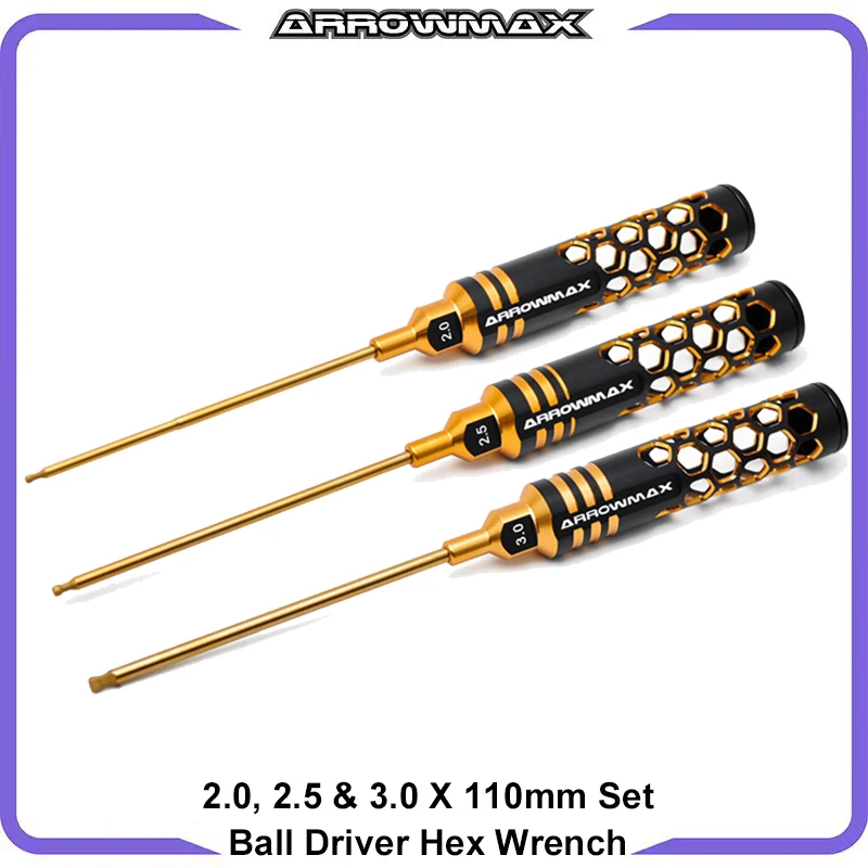 Arrowmax Bola Driver Hex Wrench Grupo Edição Limitada rc Tools 2.0 2.5 3.0x 110 mm